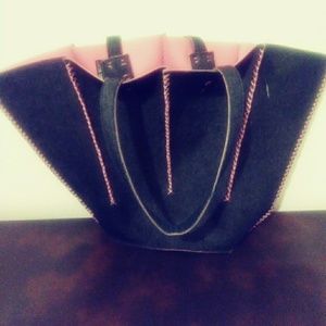 Denim with Pink Stitching Tote Bag